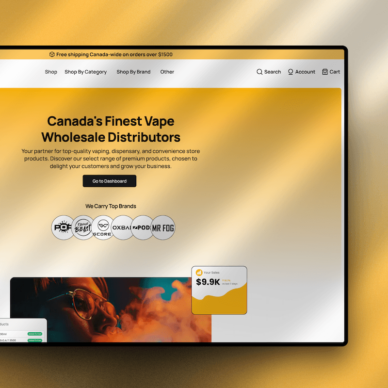 Custom Meduja JS website for vape store