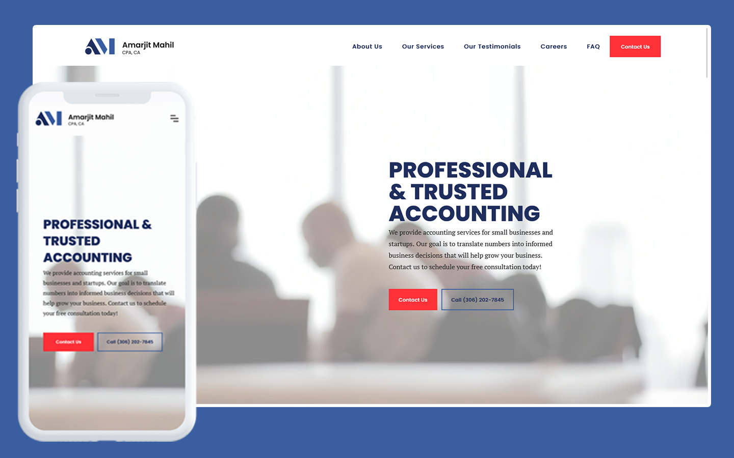 Accountant and CPA web design in Saskatoon