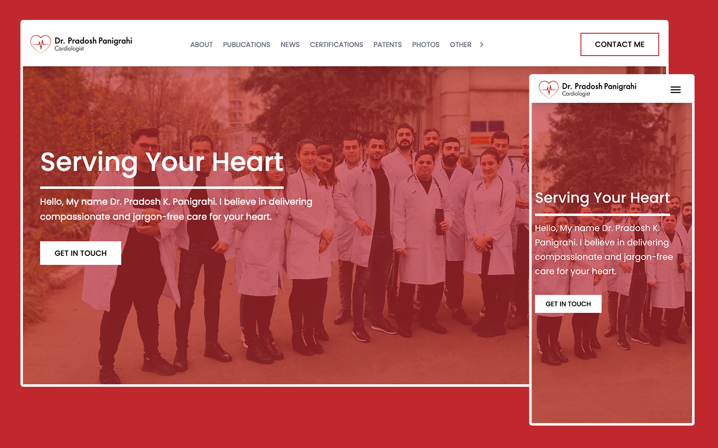 Pradosh Panigrahi Cardiologist Web Design Saskatoon